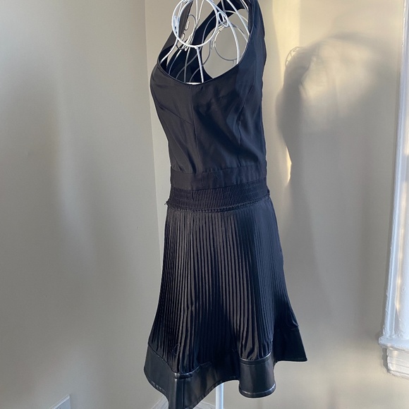 Chic Drop waist LBD with vegan leather trim - Picture 12 of 13
